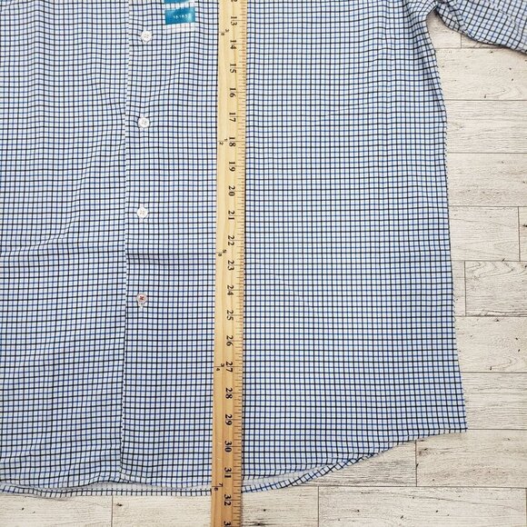 Nautica Performance Dress Shirt SS Blue Check Stretch Cooling Mens XXL 2XL NWT - Picture 12 of 12